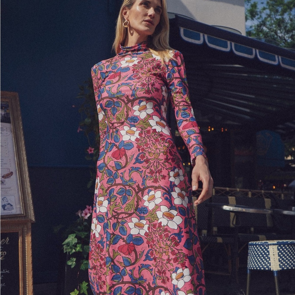 Floral Pink Long Sleeve Dress